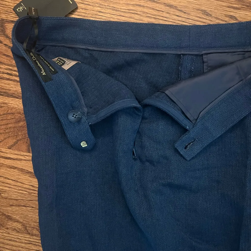 Massimo Dutti High Waist Shorts - Navy - Size 6 - Image 7