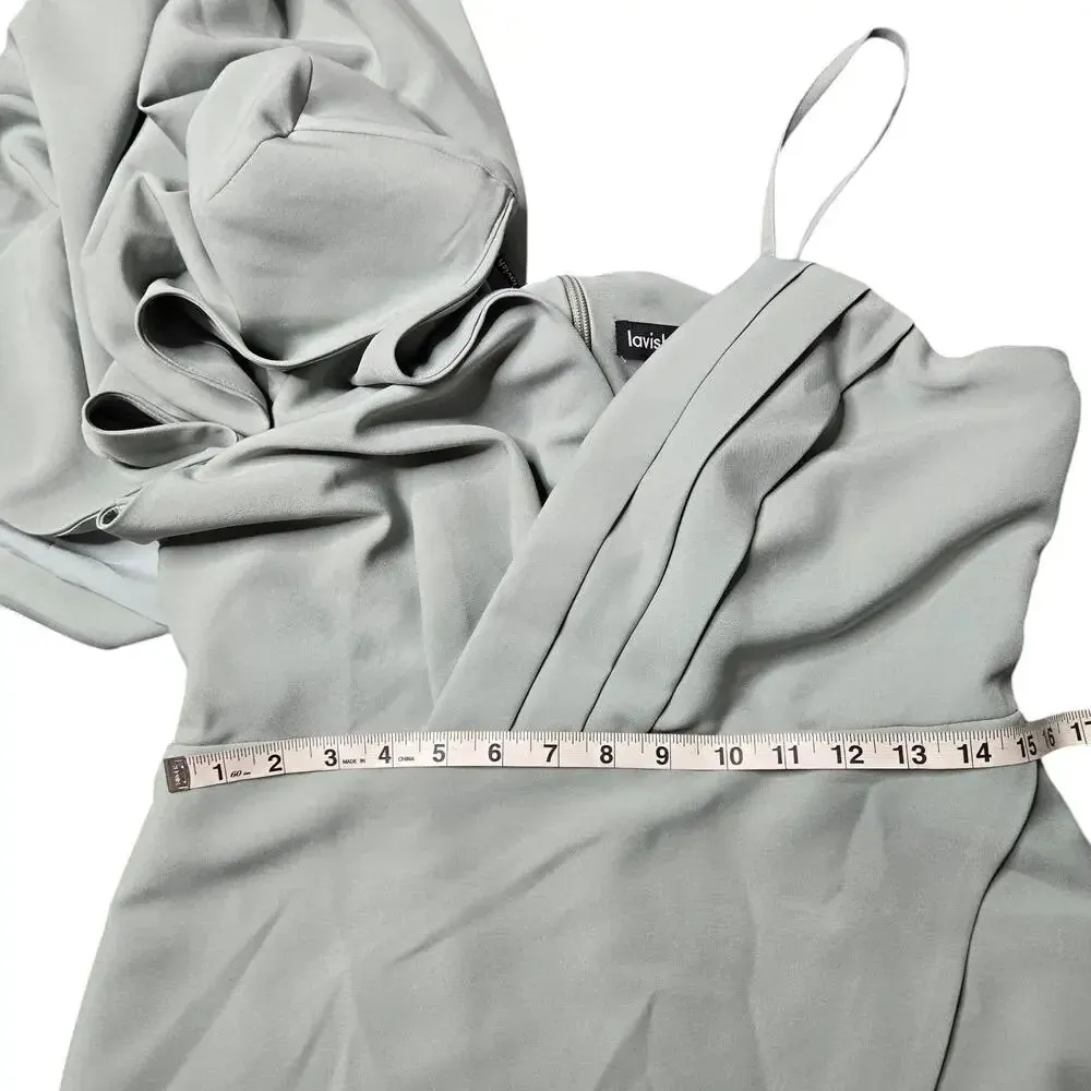 Lavish Alice Asymmetric Cape Overlay Dress Size 10 - Image 8