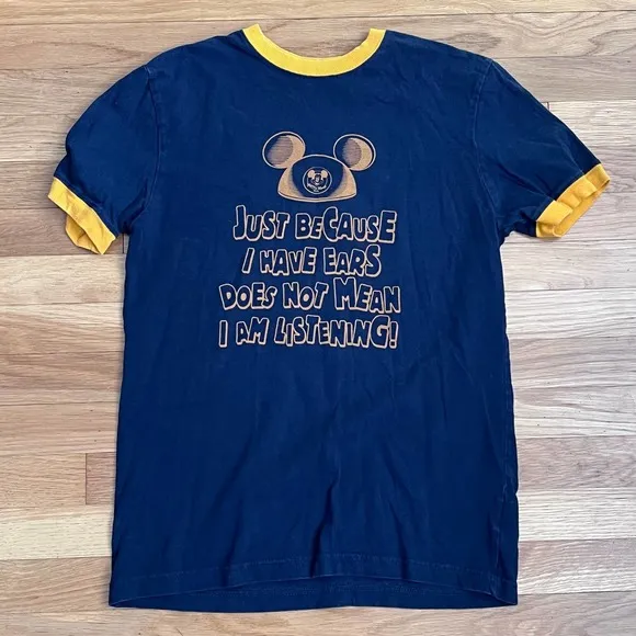 Disney Mickey "Just Because I Have Ears..." Tee - Size S - Image 5