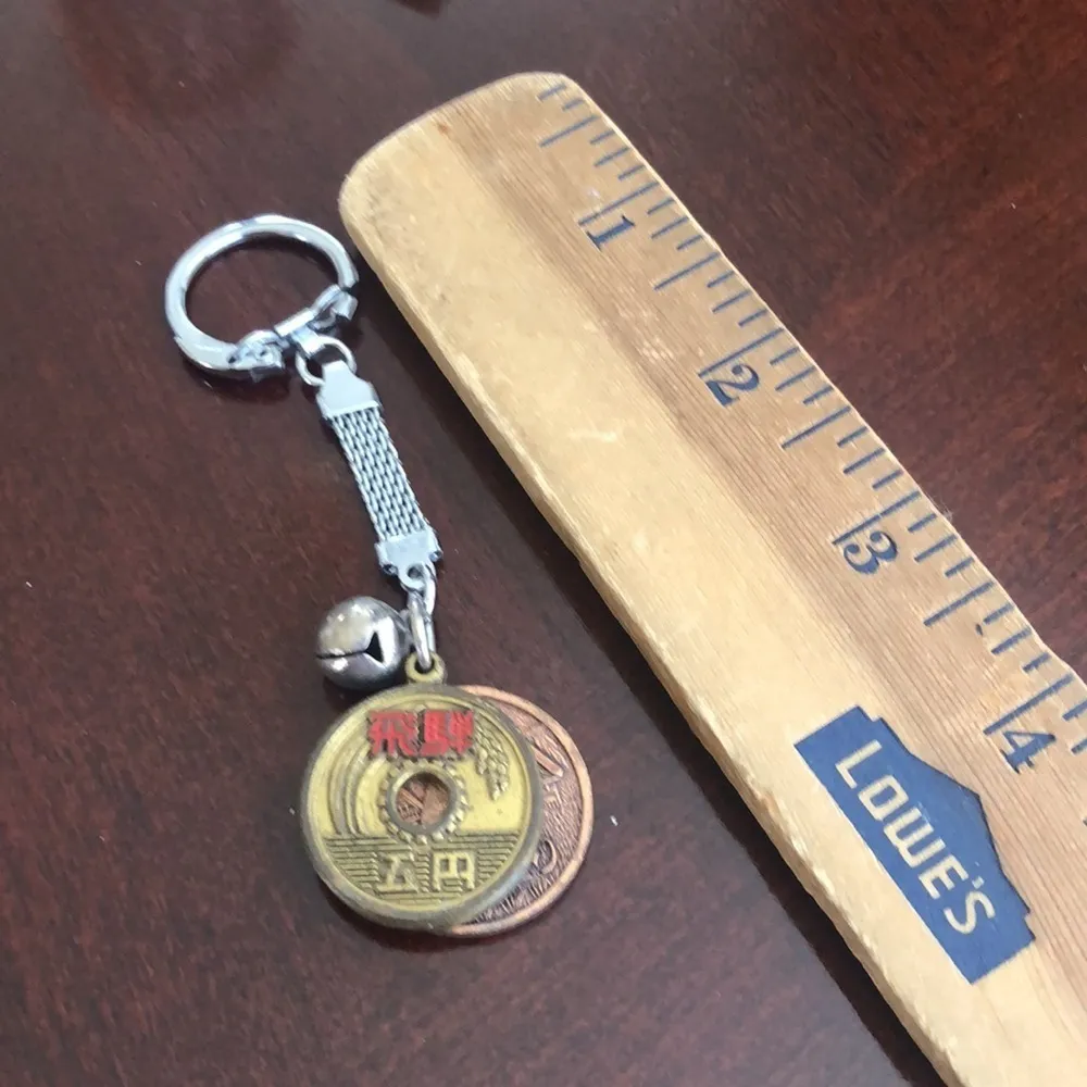 Gold Tone Copper Coin Keychain - Image 3