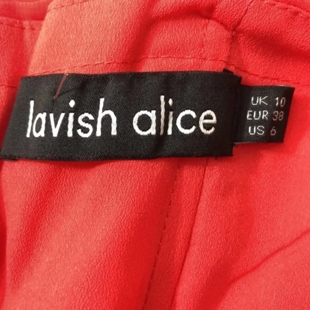 Lavish Alice Pleated Chiffon Minidress Coral - Image 9