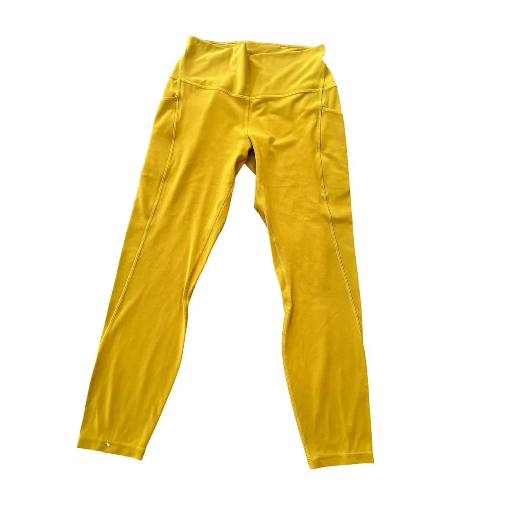Lululemon Women's Yellow Brown High-Rise Leggings Size 10 - Image 3