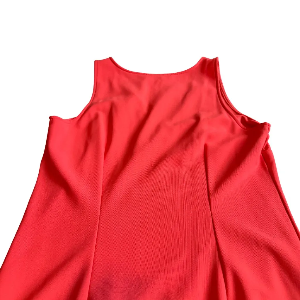 Boston Proper Sleeveless Bold Coral Dress Maxi Length Stretch V-Neck Size Medium - Image 5