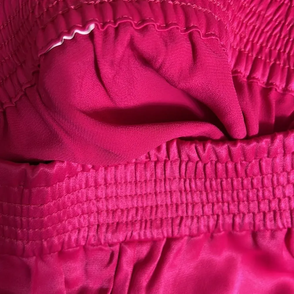 Zara Satin Effect Fuschia Pink Pants Set(Size Medium) - Image 9