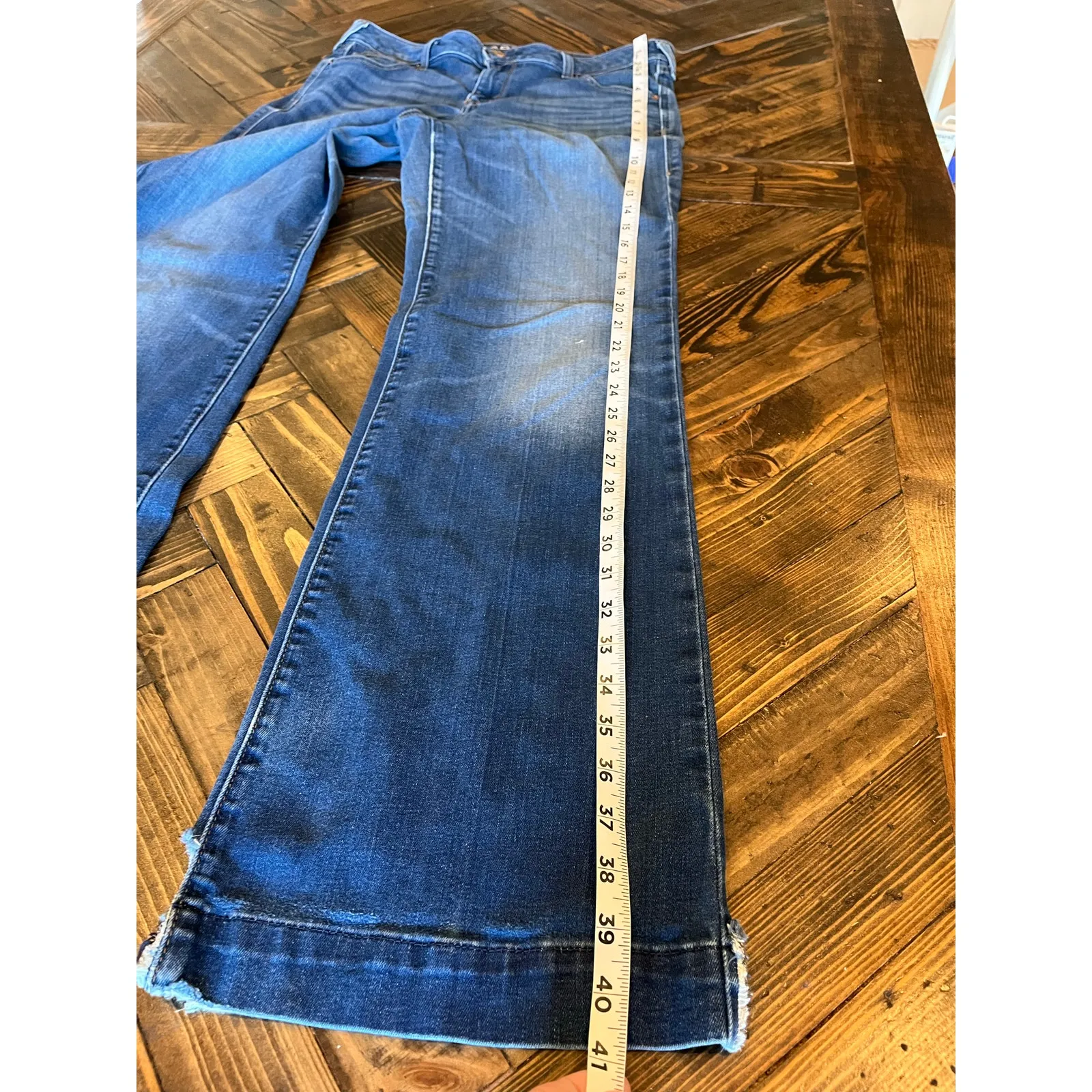 Ariat Trouser Blue Jeans Women 31 Western Cowgirl Aztec Boho Fringe Work Flaws - Image 8