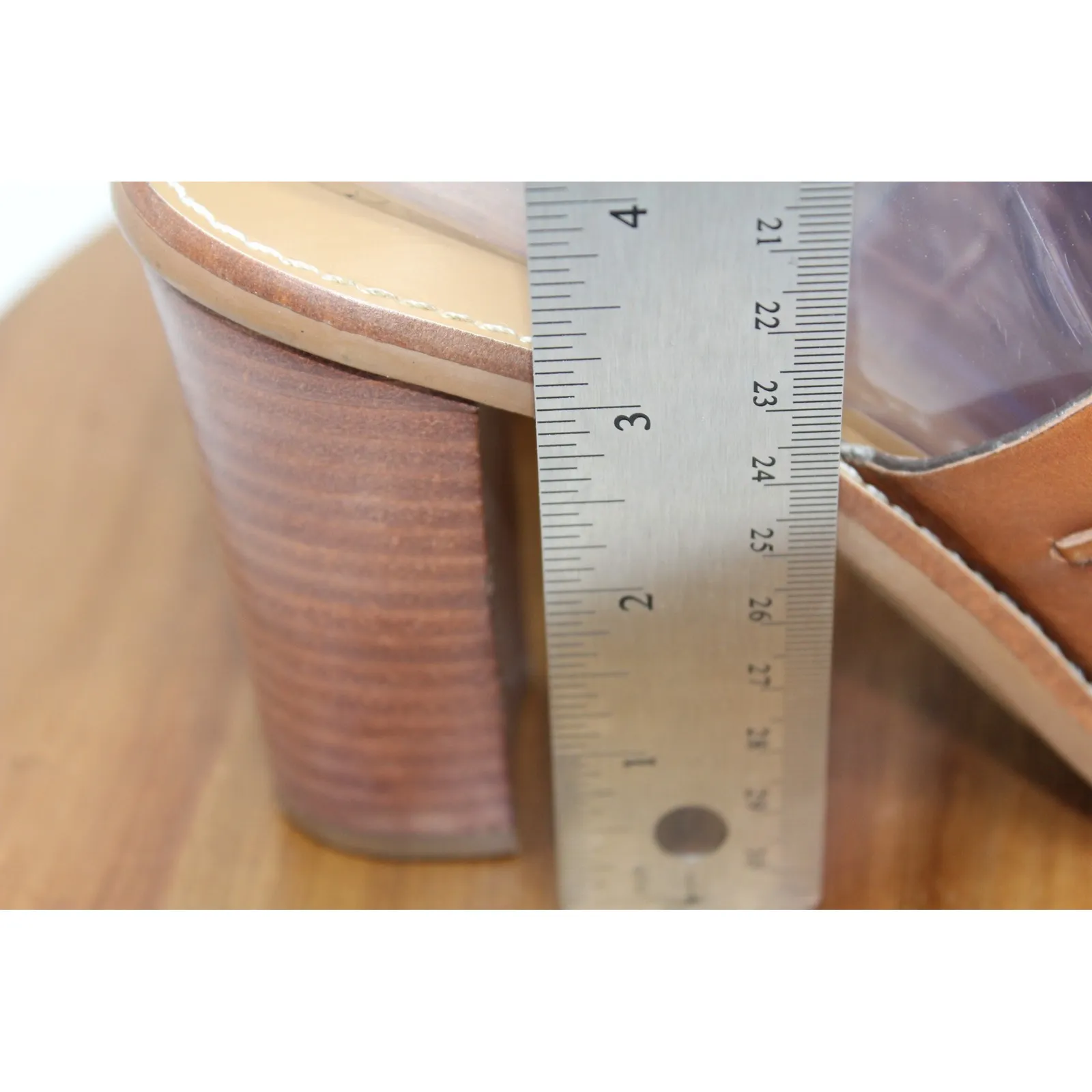 J. Crew Marlow Brown Leather Woven Heeled‎ Mules Slides Sandals Womens Shoes 8.5 - Image 11