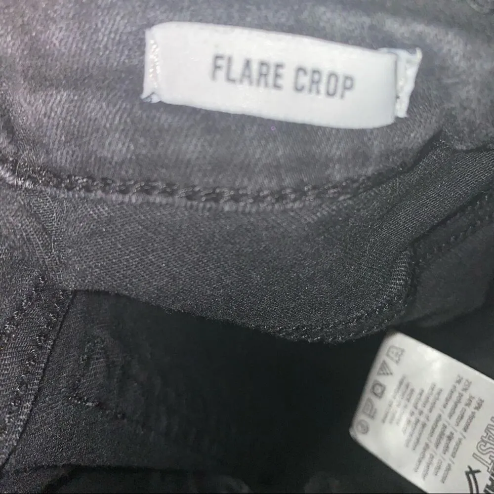 William Rast  cropped raw hem black jeans with white paint splatter design sz 28 - Image 10