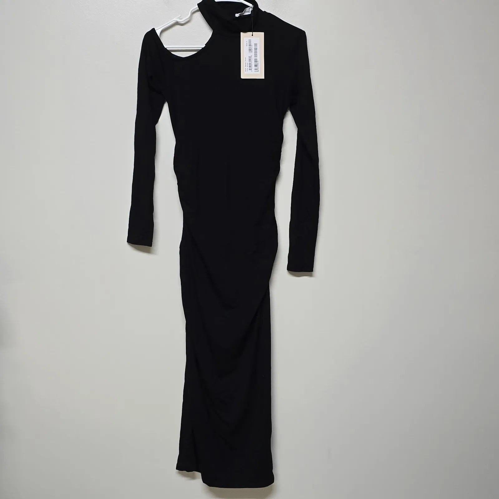 Marcella Shoulder Cutout Fitted Bodycon Midi Sawyer Dress Size S‎ Stretch Gray Size M - Image 3