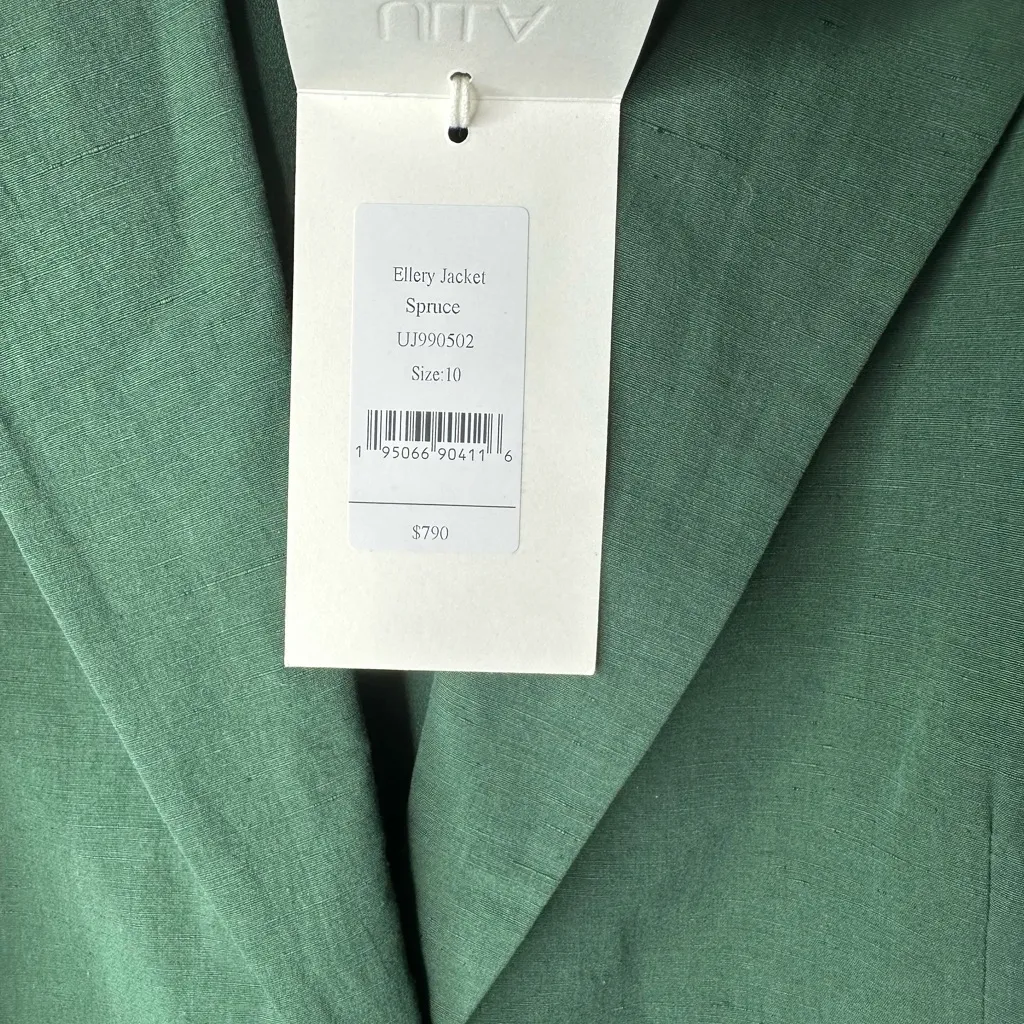 Ulla Johnson Ellery Belted Blazer Spruce Linen Blend Jacket Size 10 NWT - Image 10