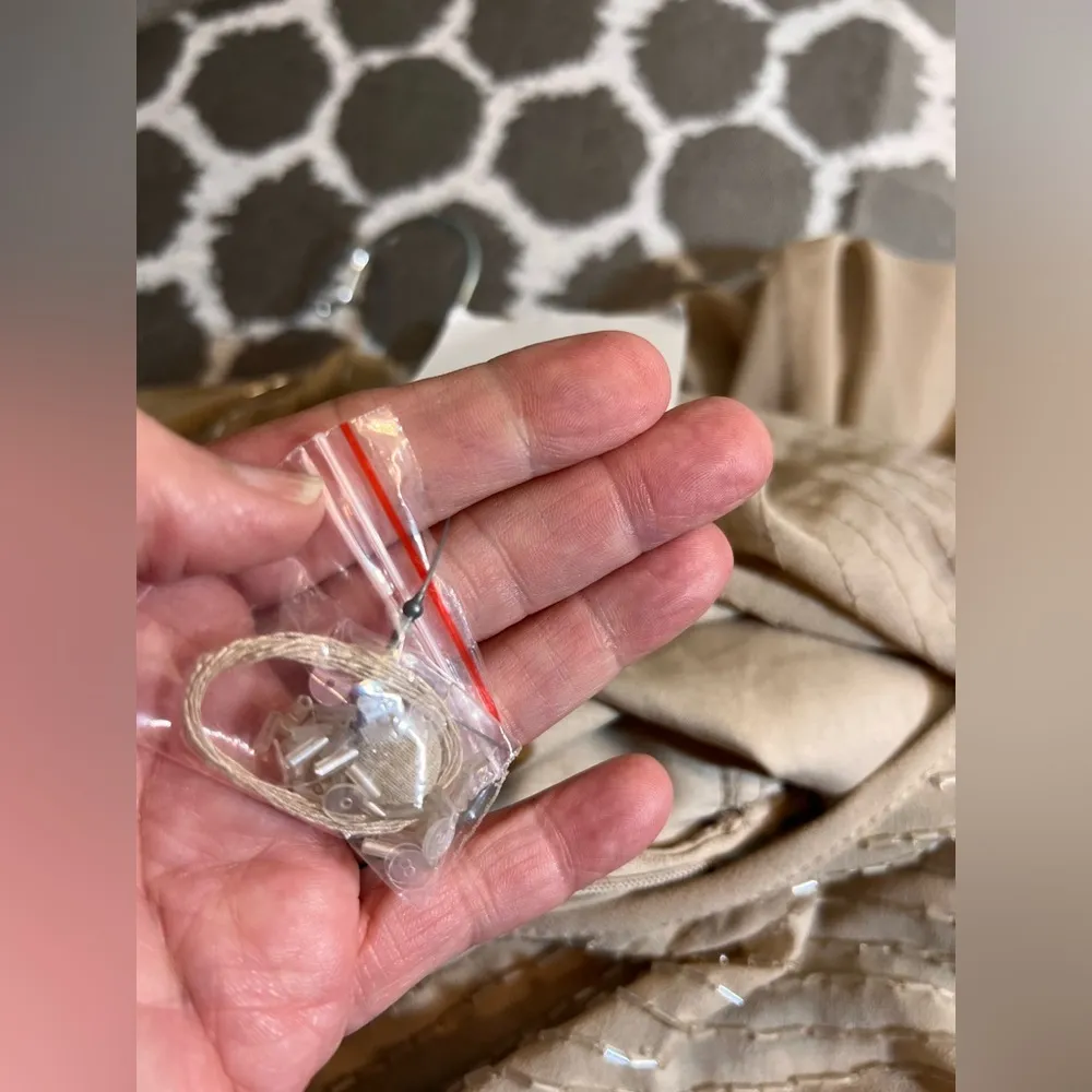 ASOS NWT plus Cream Midi Dress party wedding bridal flowy taupe beaded sheer - Image 15