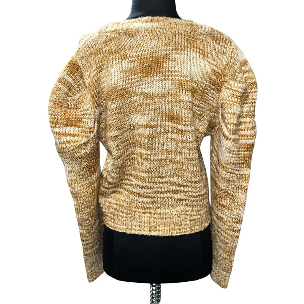 En Saison Puff Long Sleeve Gold Yellow Space Dye Cardigan Sweater size Medium - Image 6