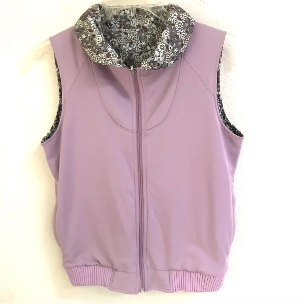 Pendleton reversible floral/solid purple zip up vest M - Image 3