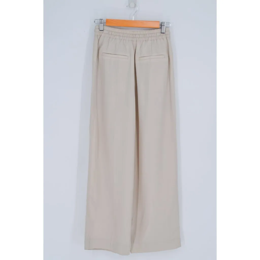 NEW Club Monaco Signature Elasticated Wide Leg Trouser Pants Cream Women's XS - Image 2