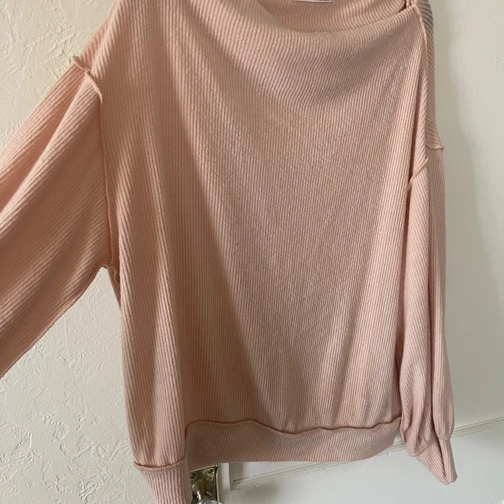 FREE PEOPLE Main Squeeze Brushed Hacci Top Drop Shoulder Sweater Women’s Small - Image 5