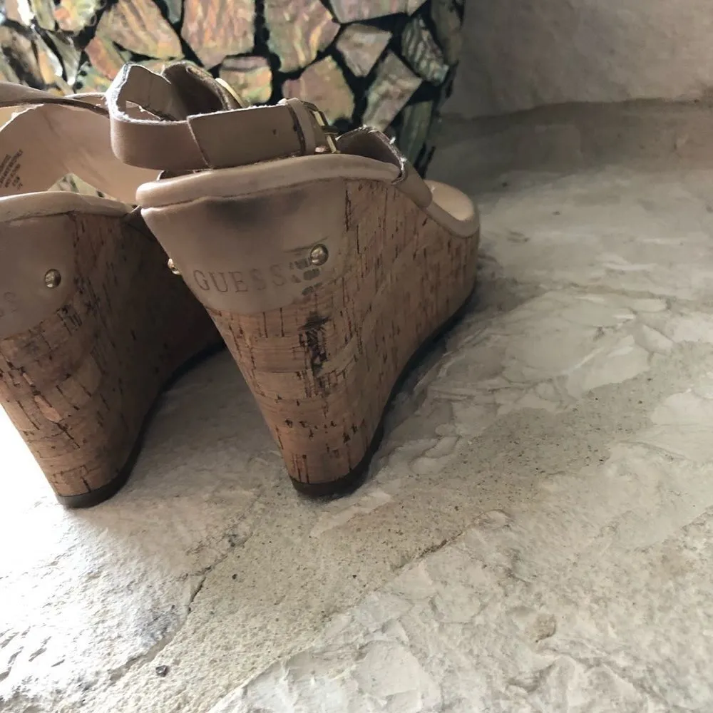 Guess tan cork logo wedges - Image 4