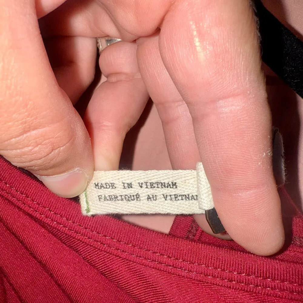 We The Free Free People Red Rayon Spandex Tunic Top, Open Back, Size P/S - Image 5