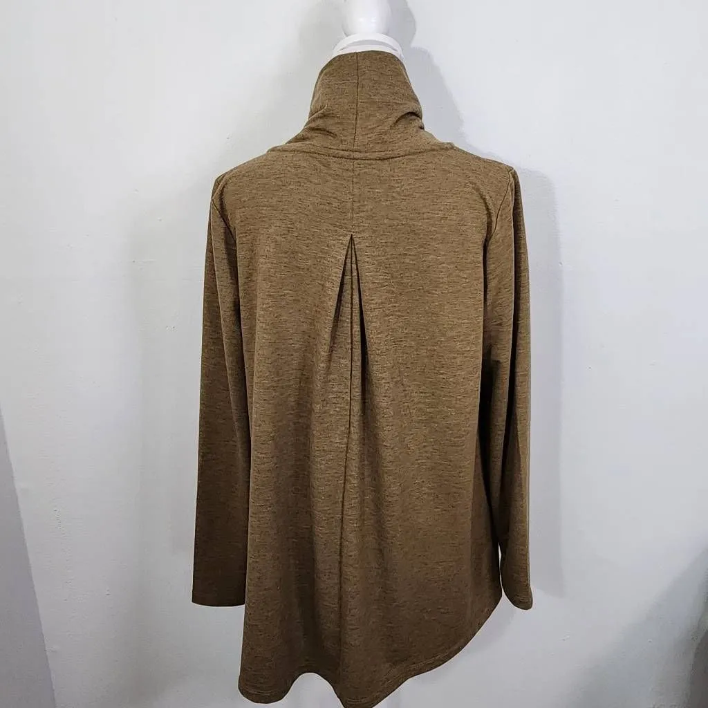 LOGO by Lori Goldstein Brown French Terry Cowl Neck Top Size XS - Image 5