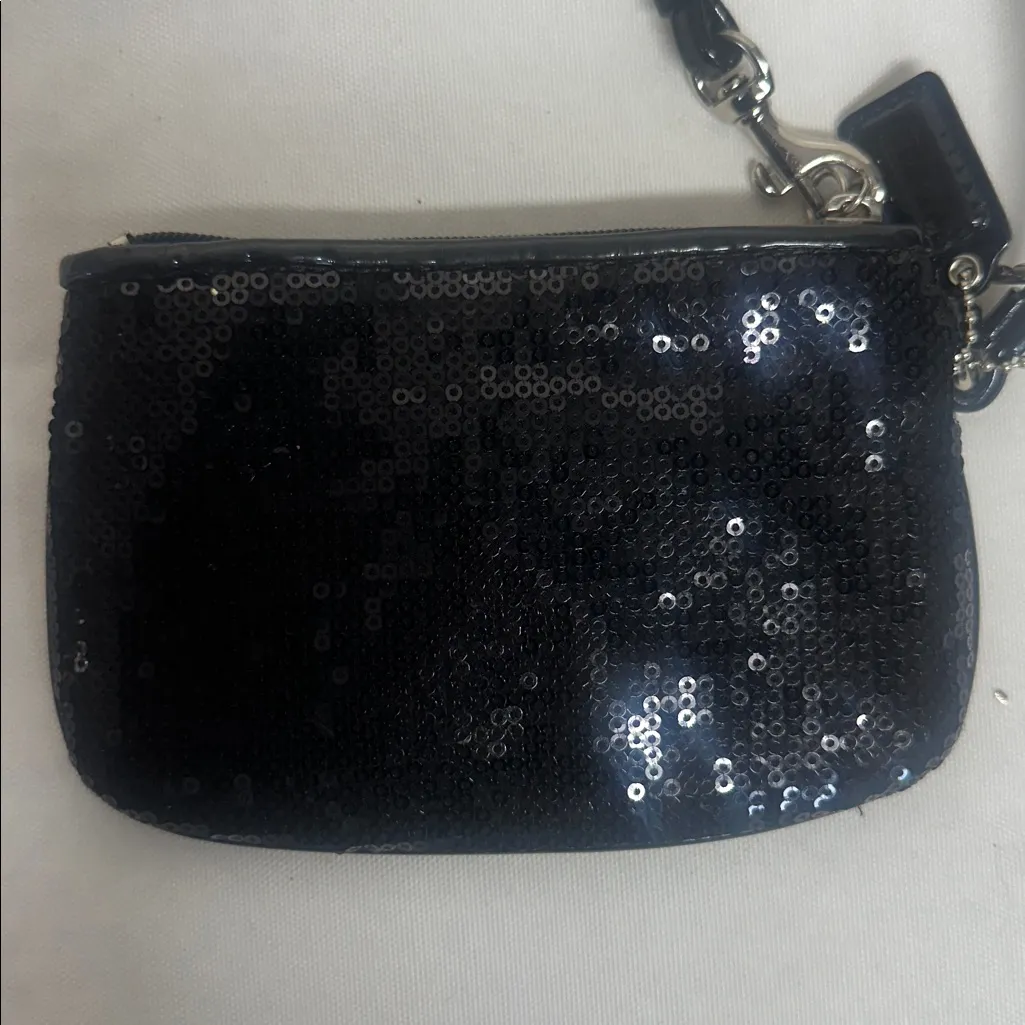 Coach Midnight Black mermaid Sequin Wristlet - Image 3
