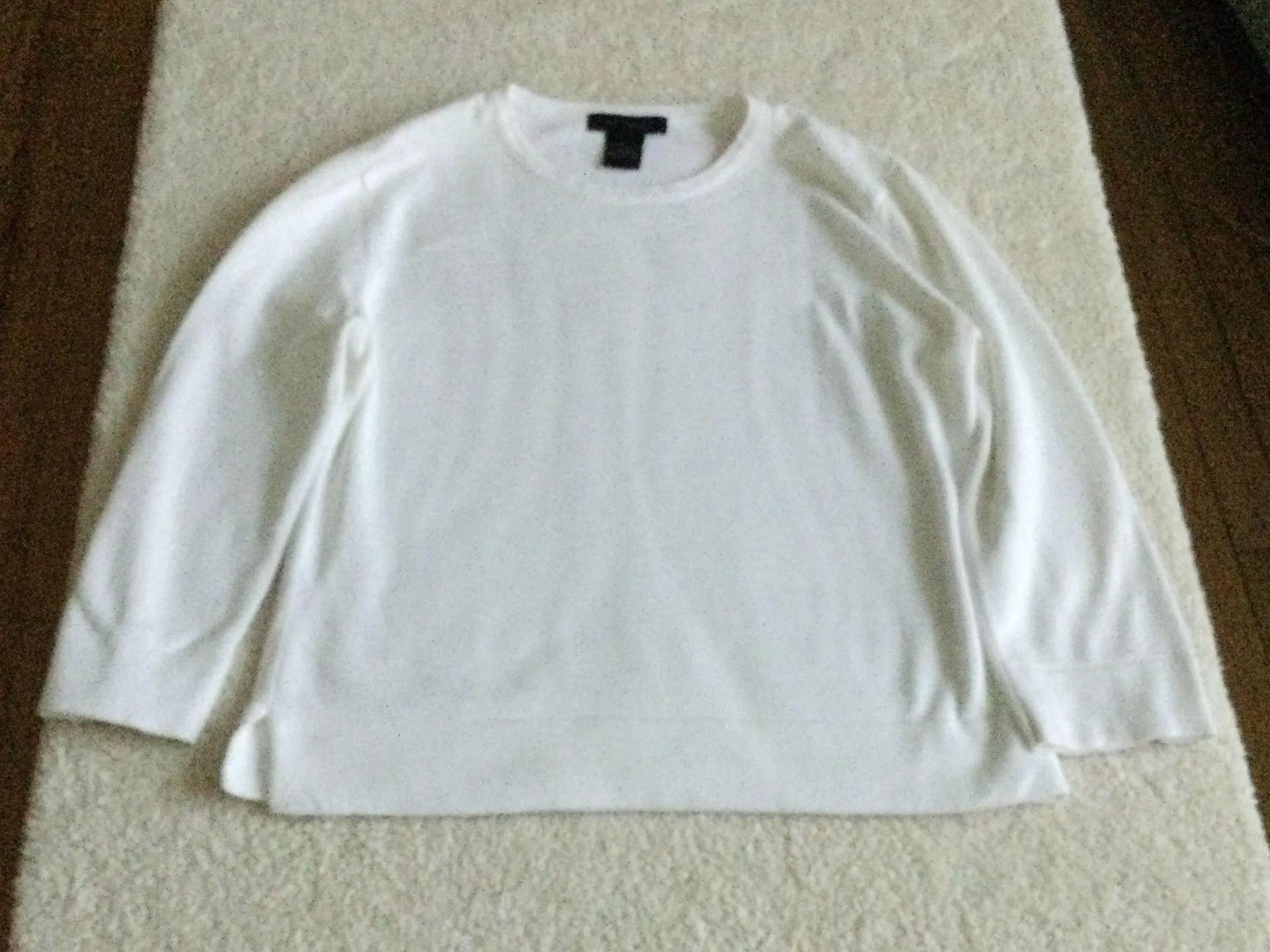 Vintage Sweater 3/4 Sleeve White - Sz M - Image 3