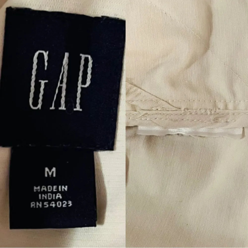 Gap Double Breasted Long Sleeve Lightweight Jacket Cream M - Image 9