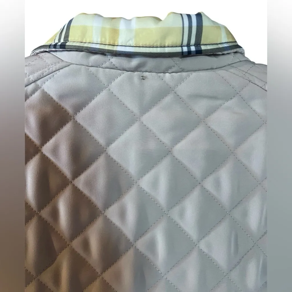 Laundry by Shelli Segal Women's XL Beige Cream Puffer Quilted Jacket Zip Coat - Image 8