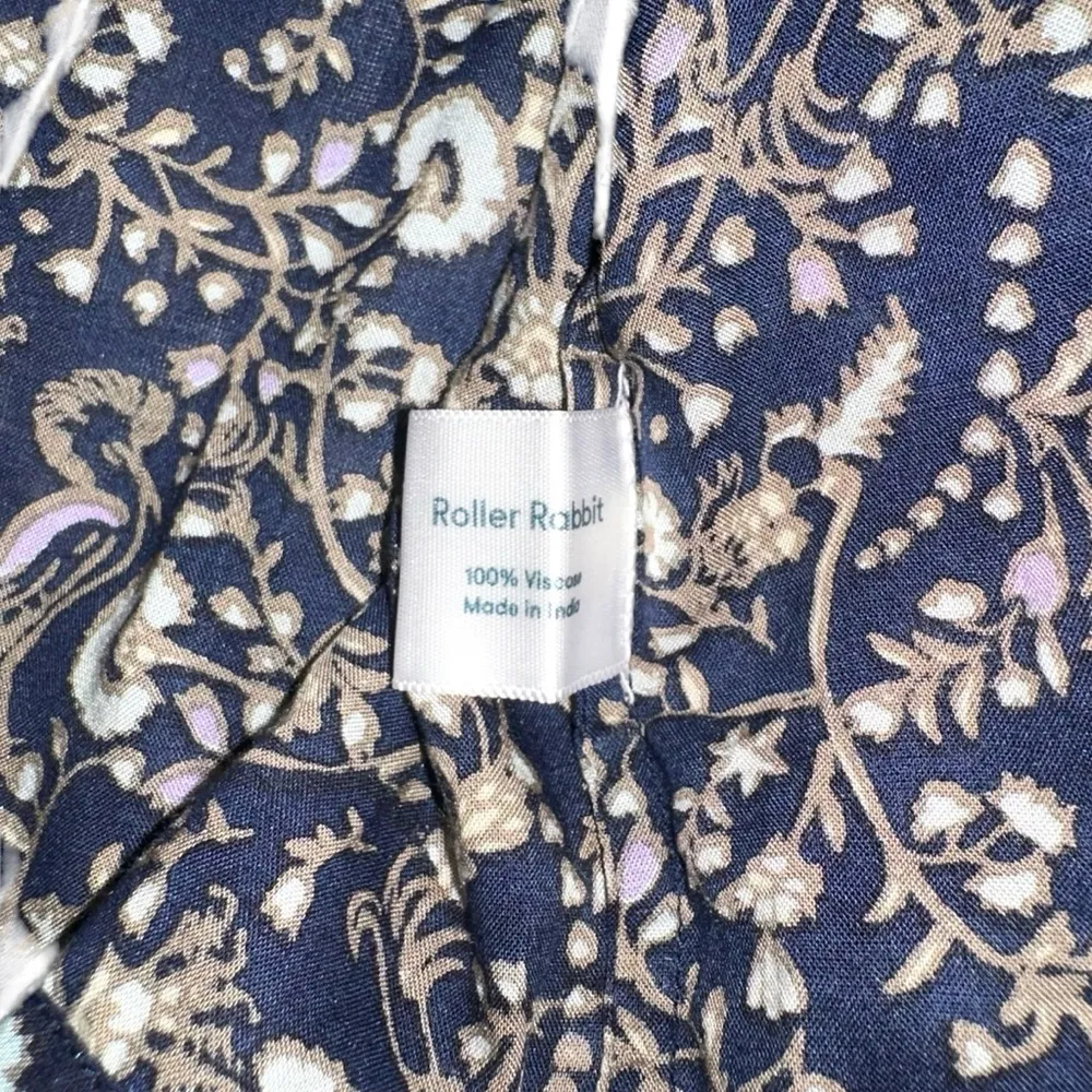 Roller Rabbit Garden Forest Janni Floral Print Long Sleeve Navy Short Dress XS - Image 5