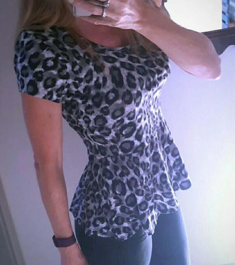 Peplum ❤ Top Wild Side Print Gray - Image 4