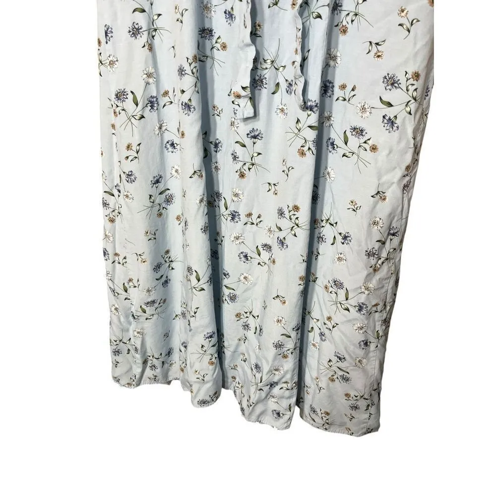 Vintage 80s E.D. Michaels by Melanie Drucker Blue Floral Maxi Dress Size 12‎ - Image 8