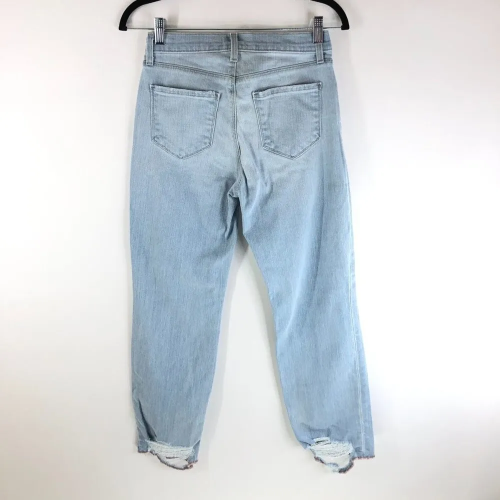 L'agence Lorelei High-Rise Straight-Leg Jeans Light Wash Unhemmed 25 Sample - Image 2