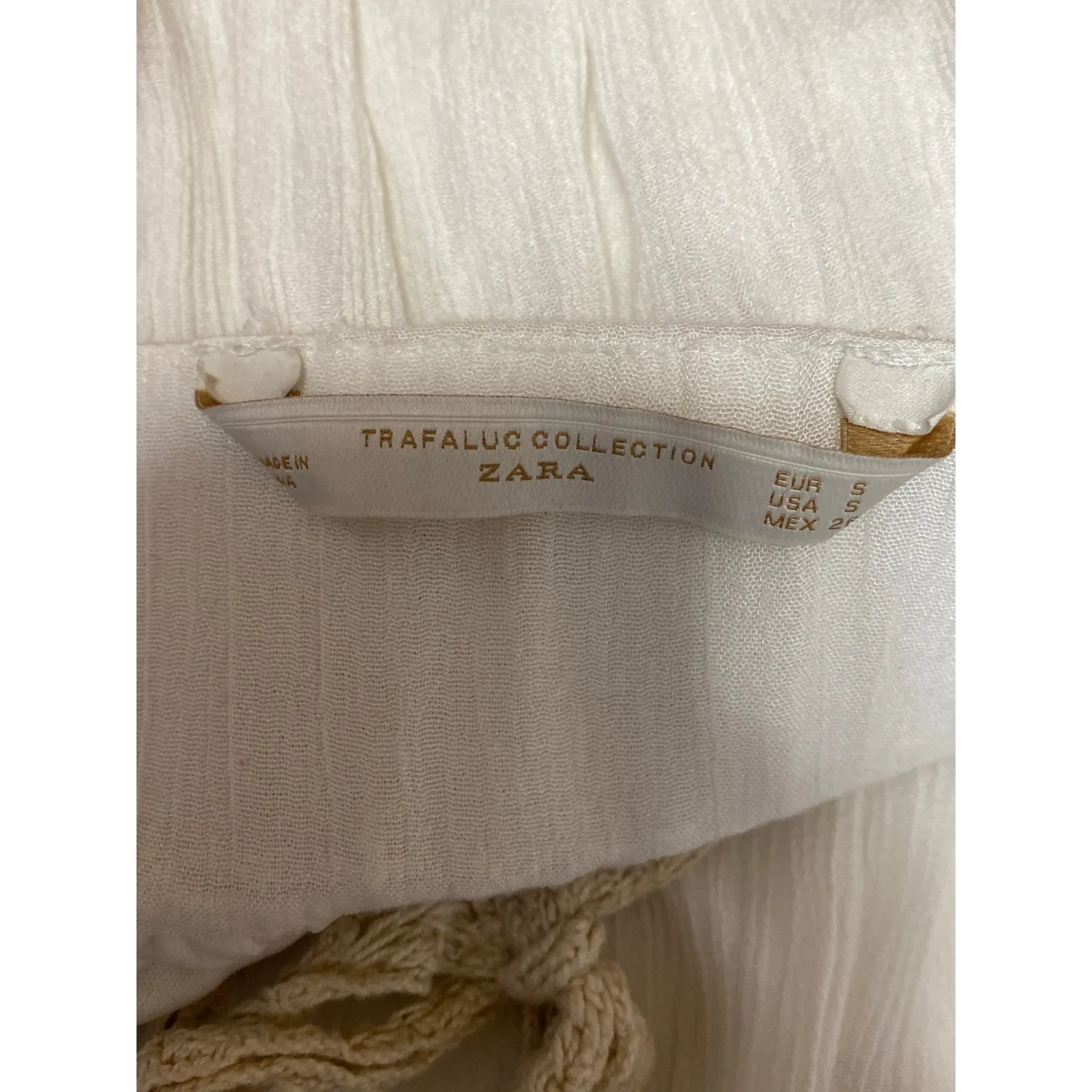 Zara White Crochet V Neck Sleeveless Maxi Halter Camisole Tank A-Line Dress Sz S - Image 5