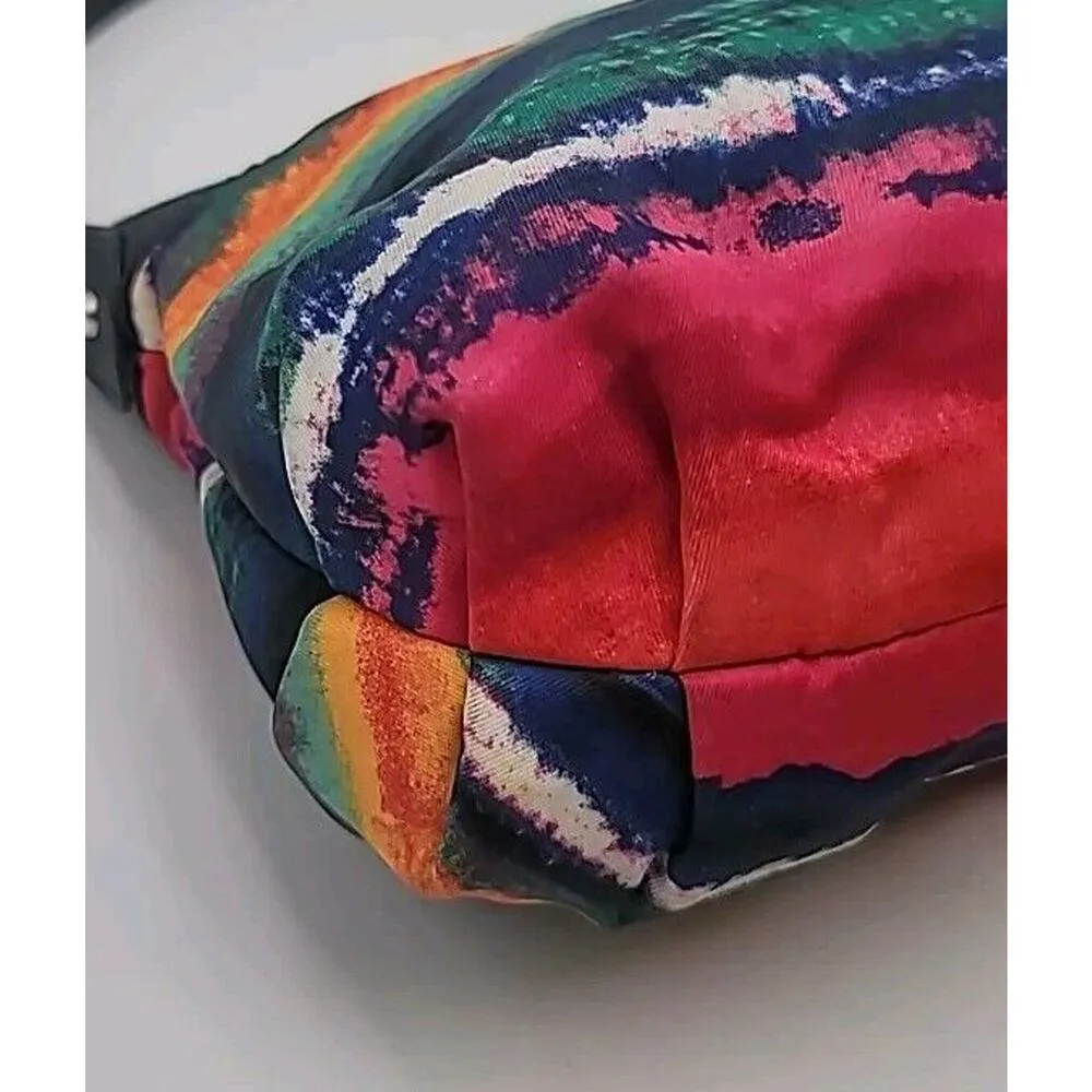 Nine & CO Nylon/Faux Leather Batik Watercolor Print Shoulder Bag - Image 5