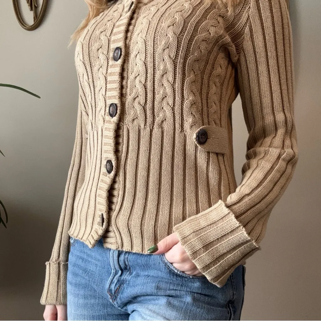 Eddie Bauer Cable Knit Button Up Cardigan - Image 7
