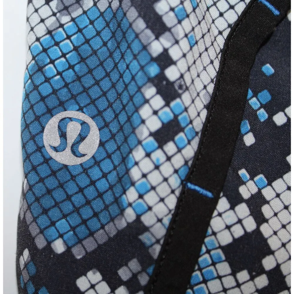 Womens Lululemon Run Speed Short Blue Black Gray Snake Print Running Shorts Sz 4 - Image 3
