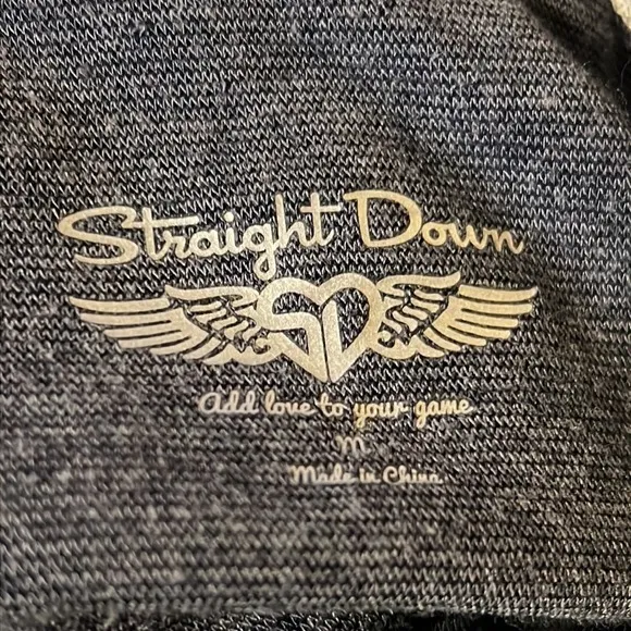 Straight Down‎ Long Sleeve Quarter Zip Golf Top "Add Love To Your Game" Blue M Gray Size M - Image 6