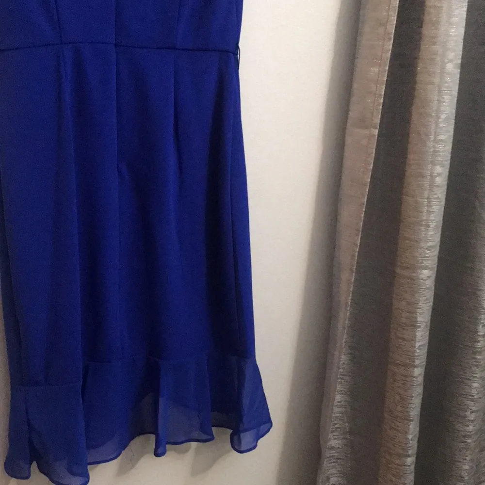 New SHELBY & PALMER Ruffle Sheath Dress Royal blue 6 - Image 7