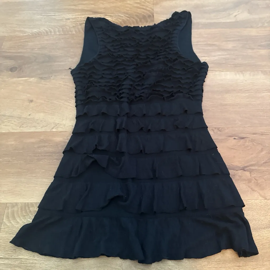 Size Medium Max Edition Solid Black Tiered Ruffled Tank Top New NWT $68 Tags - Image 5