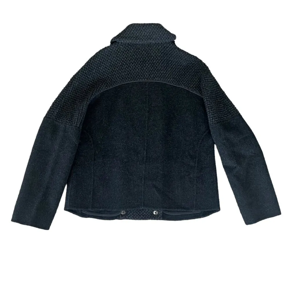 Vince. Women’s Sherpa Boucle Double Breasted Dark Carbon Charcoal Wool Coat Sz S - Image 6