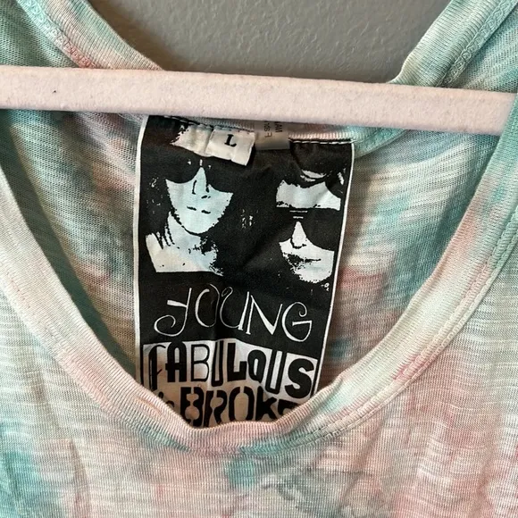 NWT Young fabulous and‎ broke  large sleeveless tie-dyed top - Image 2