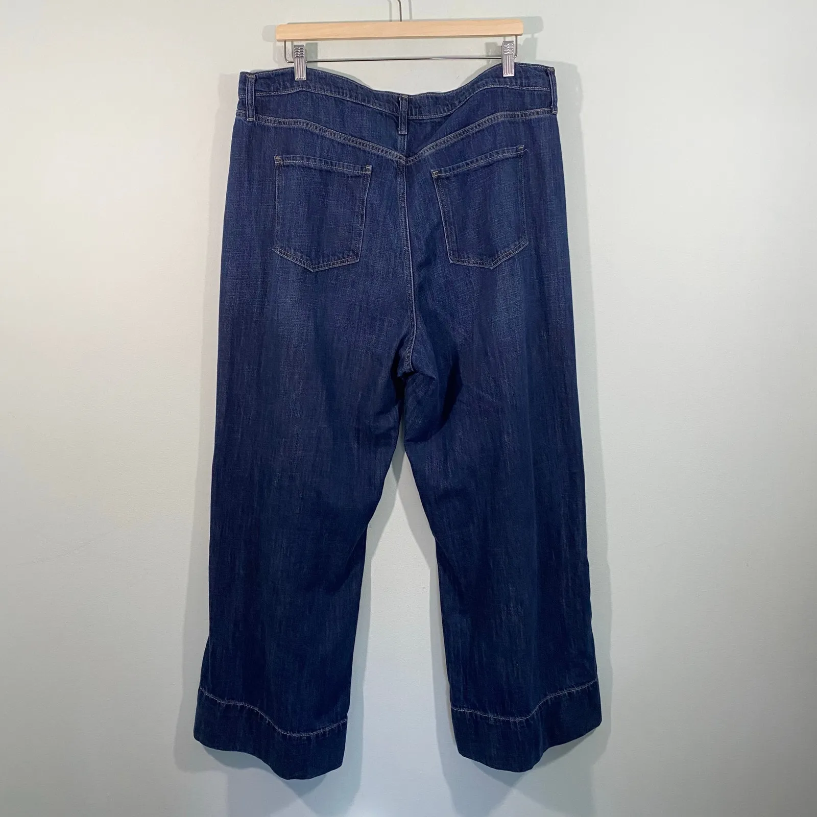 GAP Women Blue Medium Wash High Rise Wide Leg Jeans Size 18/34R - Image 8