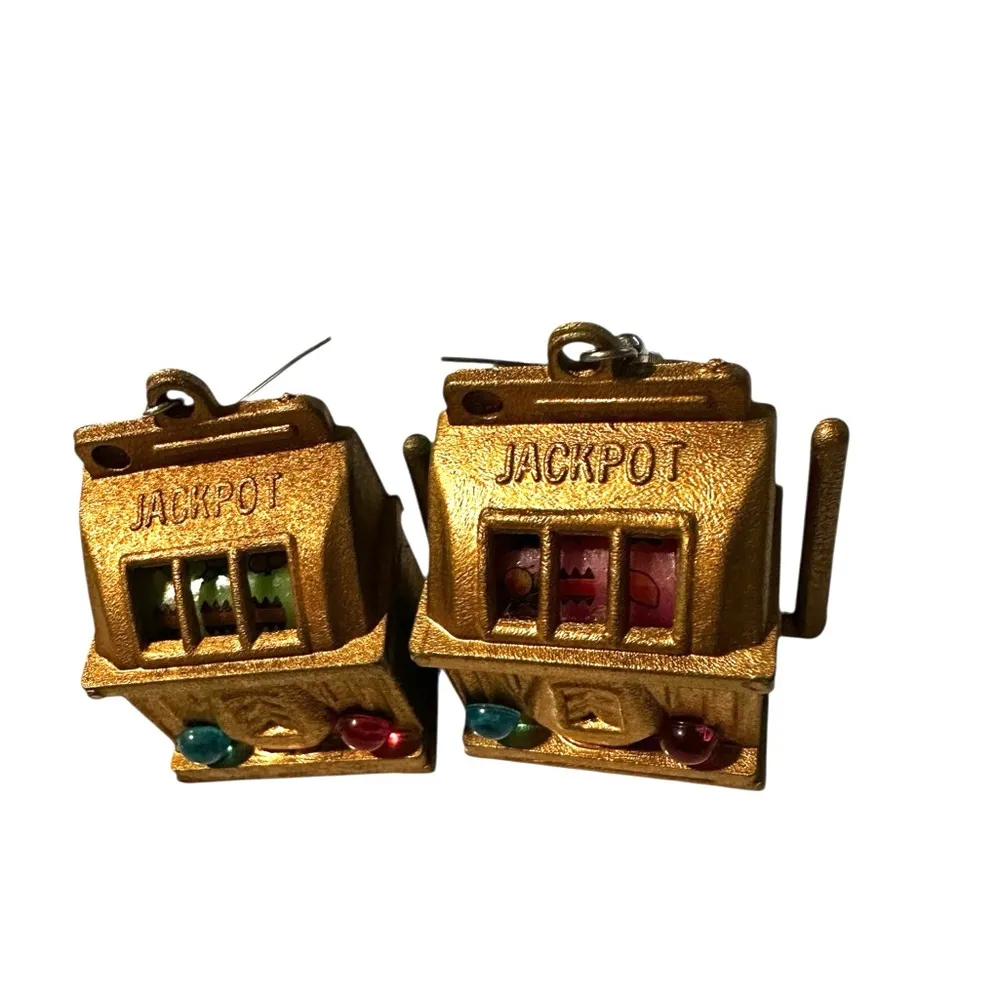 Money Game Camp Novelty Earrings Gold - Image 5