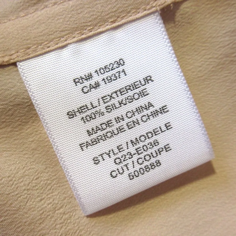 NWT Equipment Sleeveless Signature in Nude Silk Button Down Blouse Shirt L - Image 7