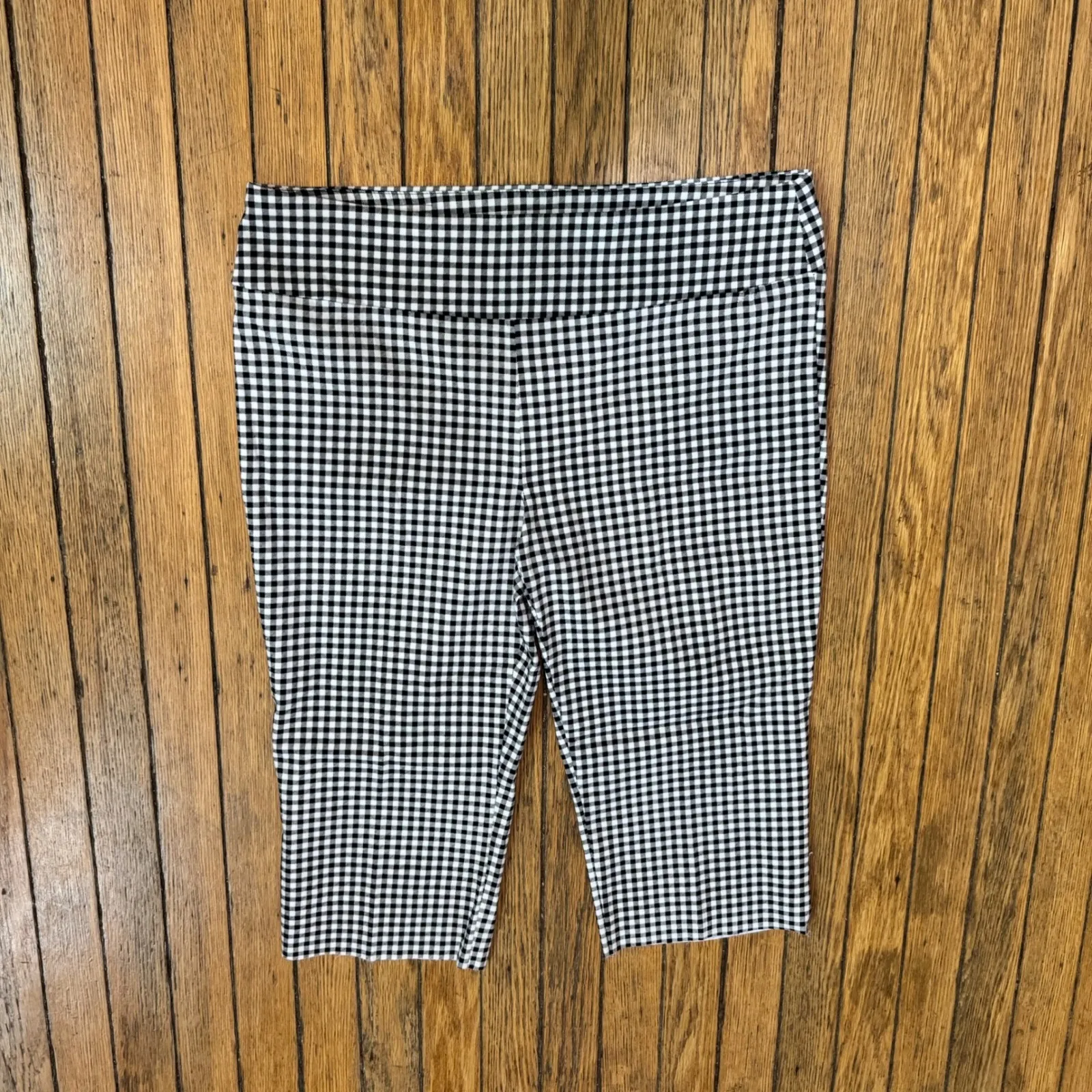 Jules & Leopold Gingham Capri Pants Stretch Cropped Leggings XL - Image 7