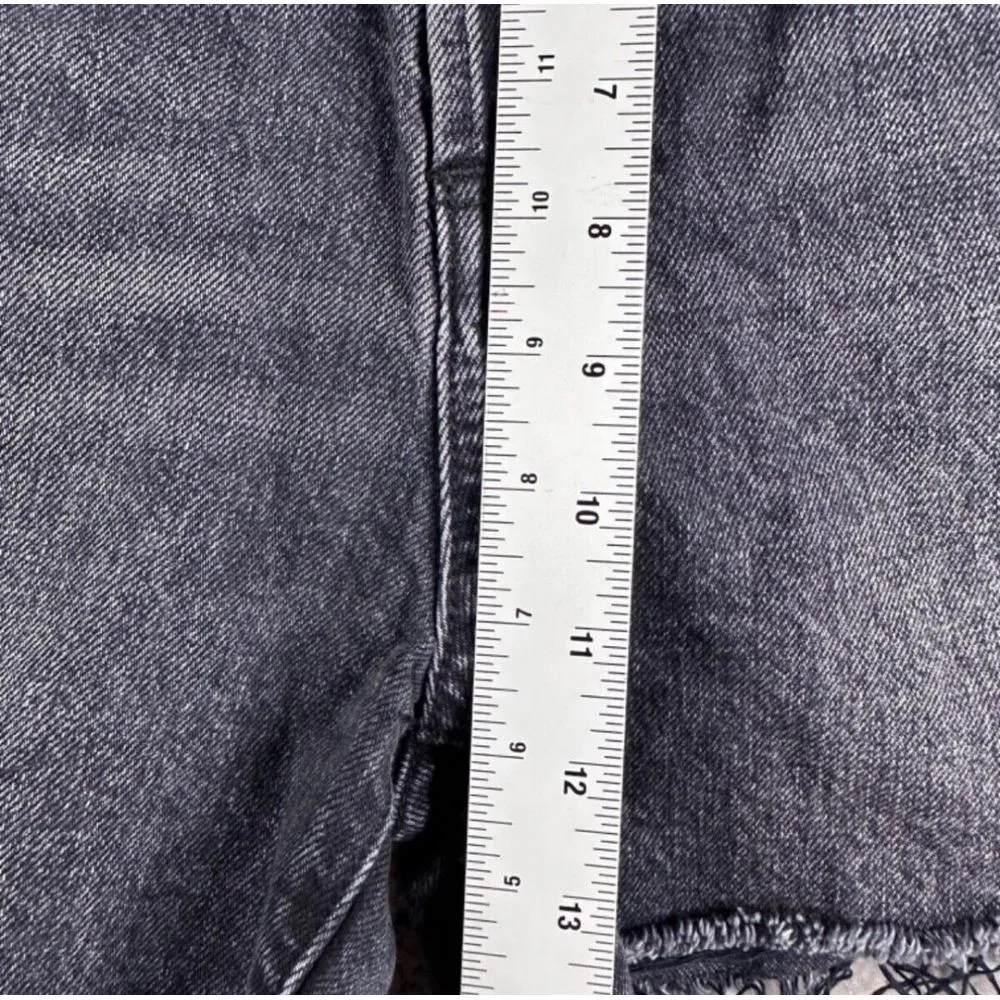 Denim Forum Aritzia black The Yoko Mid‎ thigh short size 28 raw hem high rise - Image 8