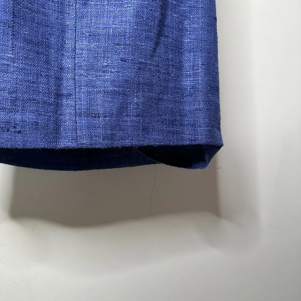 Trina Turk Blue 100% Silk Floral Cutout Sleeveless Dress Women's 4* - Image 8