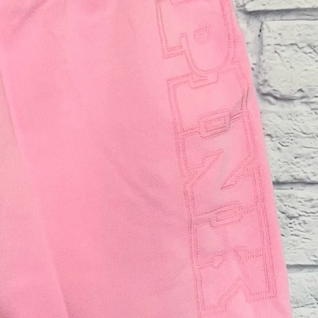 PINK VICTORIA’S SECRET Ivy Fleece Sweat Shorts High Rise Pink Lollipop Logo L - Image 5