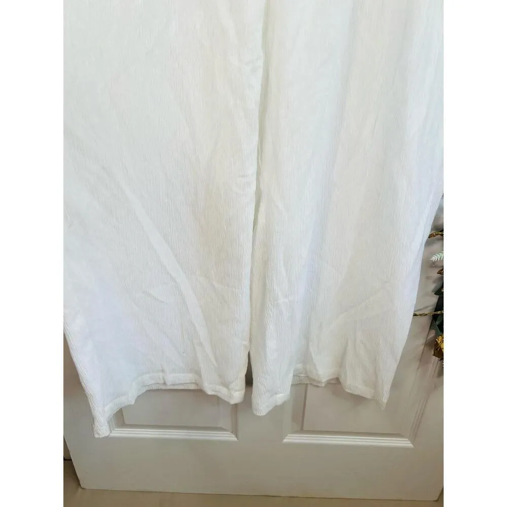 Nina Parker White Wide Leg Elastic Waist Textured Pants Pull On Size 3X - Image 8