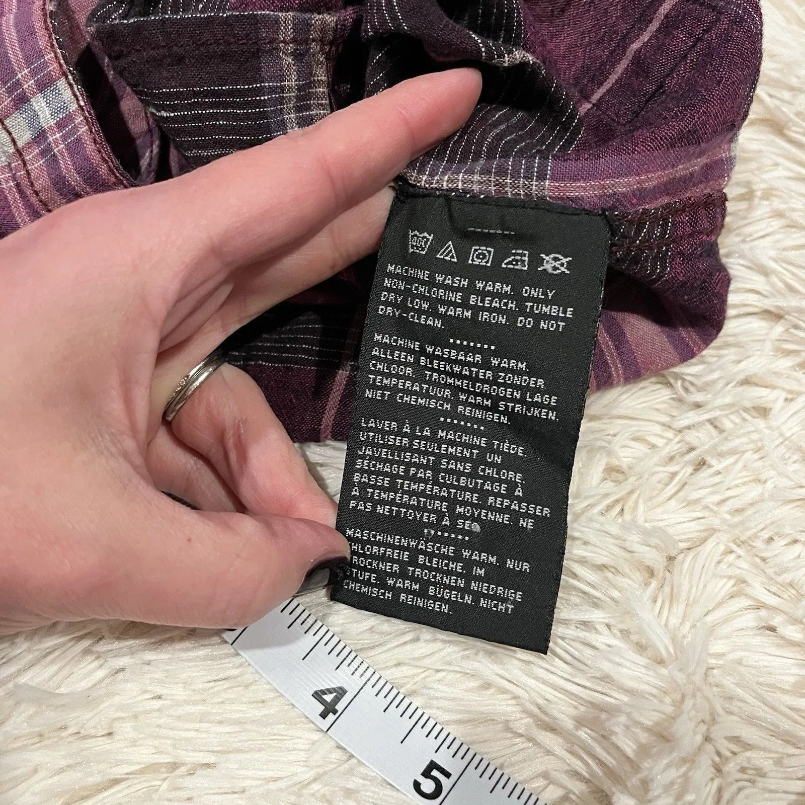 Harley Davidson Top Womens Small Plaid Button - Image 6