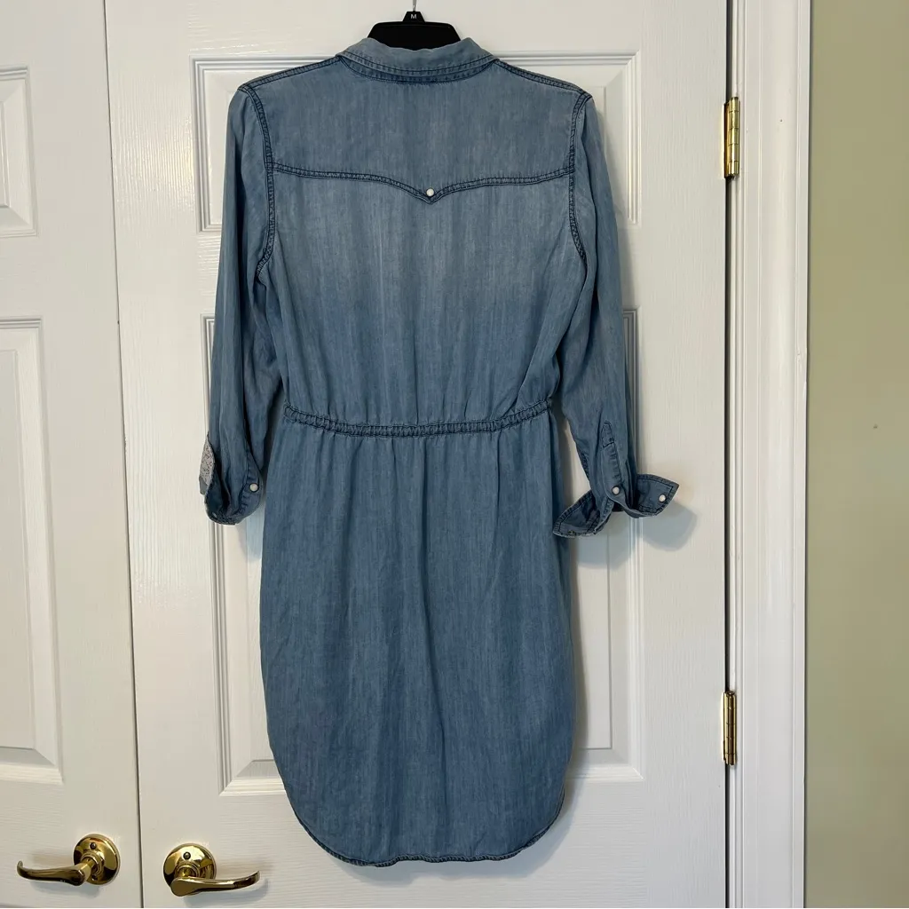 SUNDANCE chambray shirtdress country western size Petite Small - Image 6