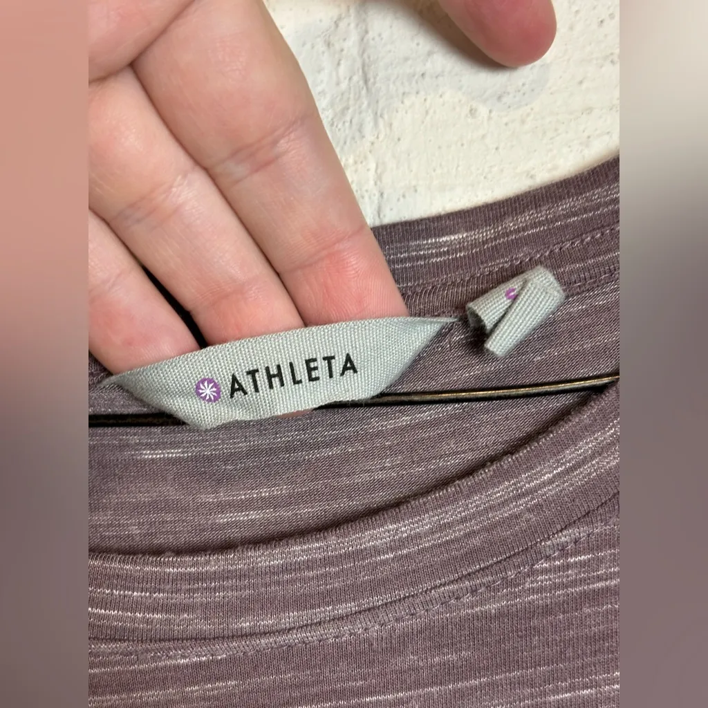 Athleta Woman’s Purple Casual Midi Long Sleeve Classic Chic Dress Size Small - Image 3