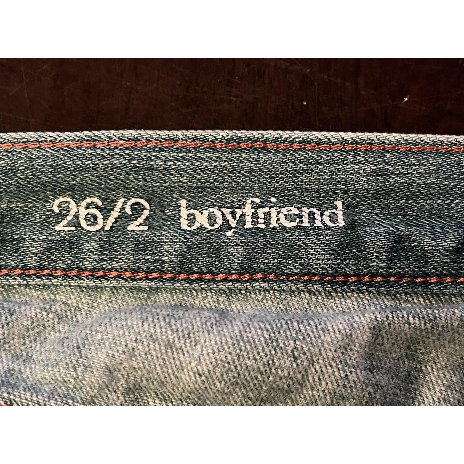 LOFT Jeans Womens 2 26 Light Wash Blue Boyfriend Distressed Patchwork Raw Hem - Image 9